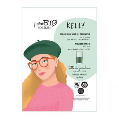 Kelly Maschera viso Latte di Spirulina Peel-Off<br /> per Pelle Secca<br /> con<br />Acido Ialuronico - PuroBio Cosmetics