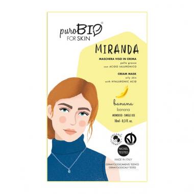 Miranda Maschera viso Banana in crema <br />per Pelle Grassa<br /> con<br />Acido Ialuronico<br /> - PuroBio Cosmetics