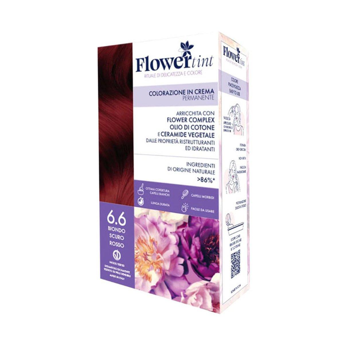 Tinta permanente Biondo Scuro Rosso 6.6 Flower Tint - Purobio Cosmetics